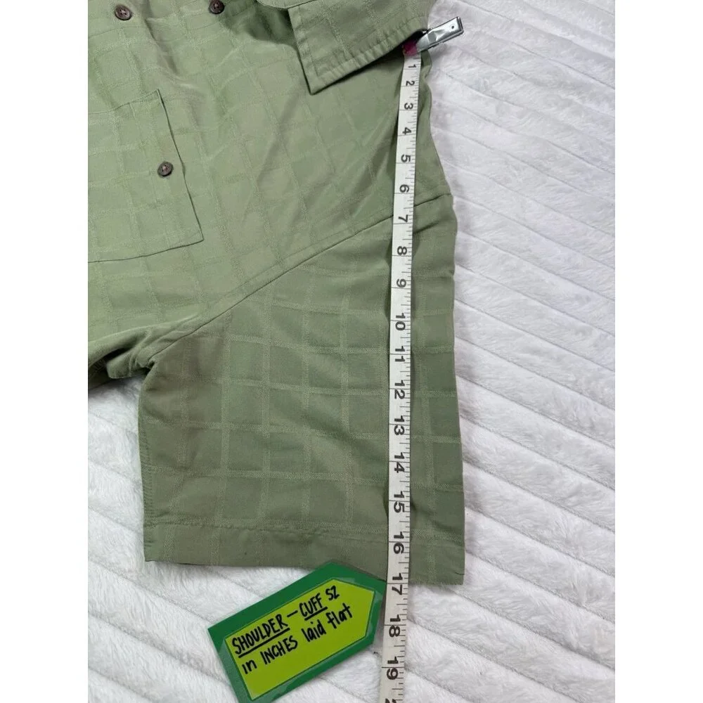 The Foundry Supply Short Sleeve Button Up Green Men's XLT - Picture 10 of 13